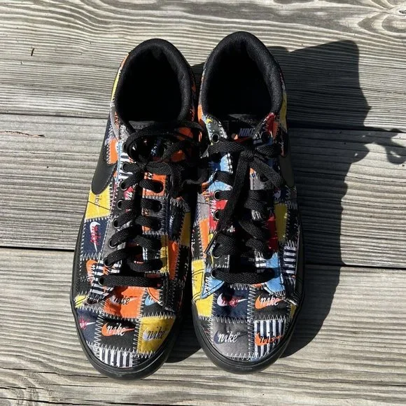 Nike Mens cL9888-001 Blazer Low Patchwork 2019 Black/multi Sz 10.5 Lace up - Picture 10 of 11